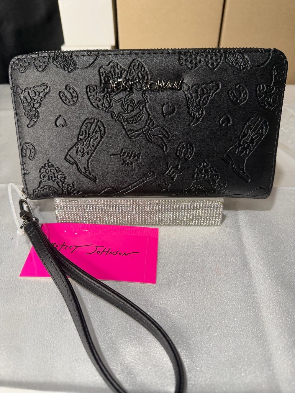 Betsey Johnson black long wallet brand new